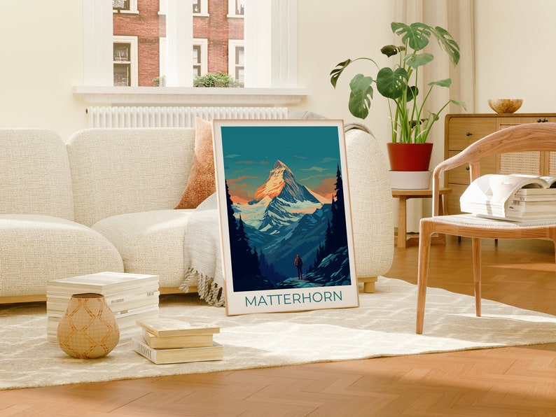 Matterhorn Travel Poster, Switzerland Wall Art, Switzerland Print, Matterhorn Poster, Switzerland Poster, Mountain Poster, Matterhorn Print