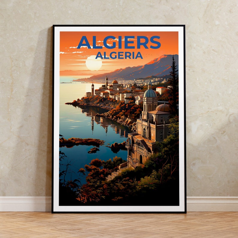 Algiers Poster, Algiers Print, Algeria Art, Algeria Print, Algiers Travel Poster, Africa Poster, Africa Print