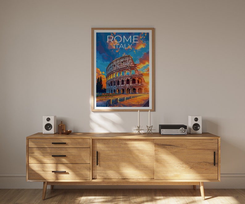 Colosseum Poster, Colosseum Print, Rome Art, Rome Print, Colosseum Travel Poster, Rome Poster, Colosseum Wall Art