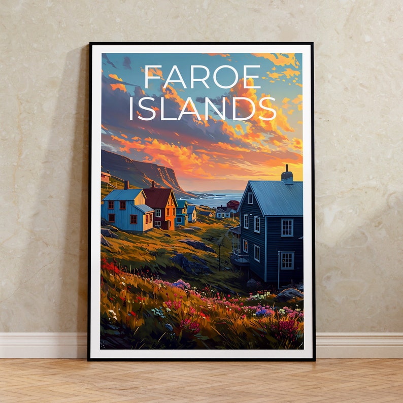 Faroe Islands Travel Poster, Denmark Wall Art, Denmark Print, Faroe Islands Poster, Faroe Islands Poster, Faroe Islands Art