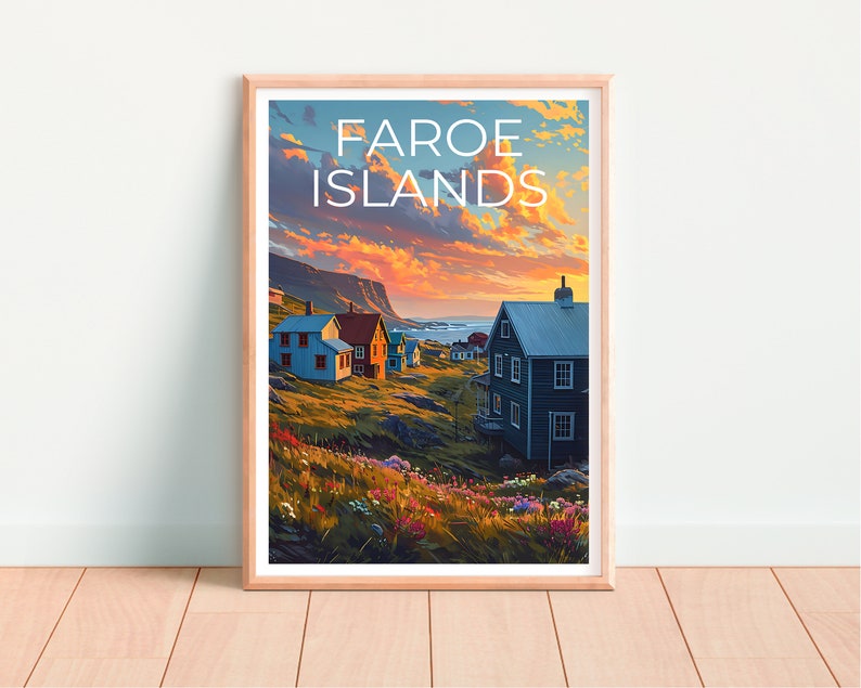 Faroe Islands Travel Poster, Denmark Wall Art, Denmark Print, Faroe Islands Poster, Faroe Islands Poster, Faroe Islands Art