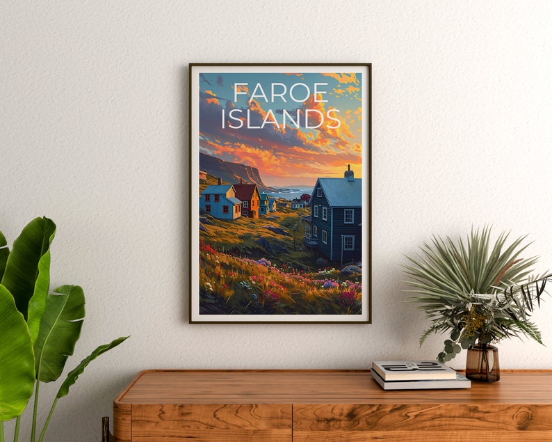 Faroe Islands Travel Poster, Denmark Wall Art, Denmark Print, Faroe Islands Poster, Faroe Islands Poster, Faroe Islands Art