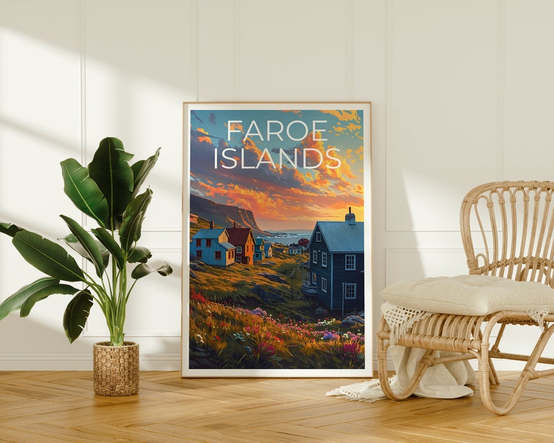 Faroe Islands Travel Poster, Denmark Wall Art, Denmark Print, Faroe Islands Poster, Faroe Islands Poster, Faroe Islands Art