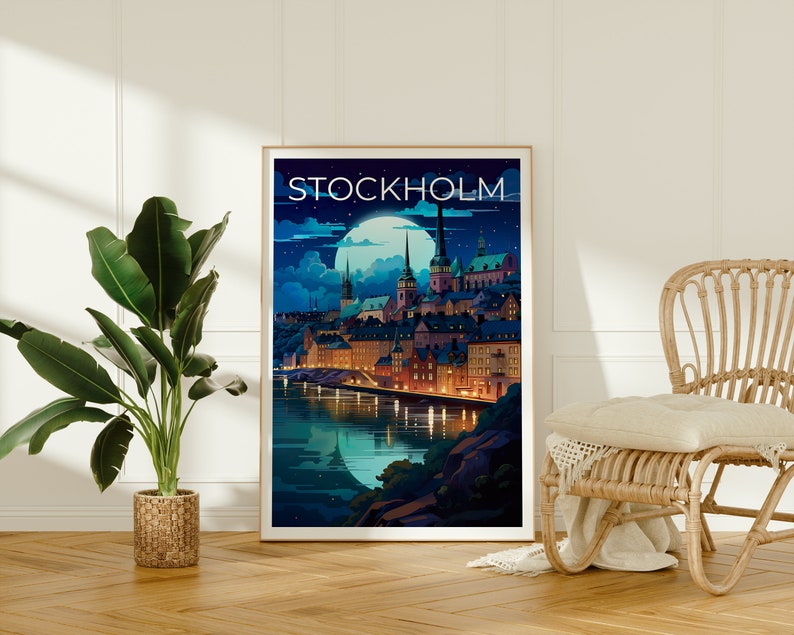 Stockholm Travel Poster, Sweden Wall Art, Sweden Print, Stockholm Poster, Sweden Poster, City Poster, Stockholm Art
