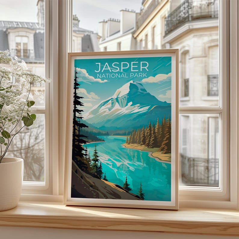 Jasper National Park Poster, Canada Print, Rocky Mountains Wall Art, Jasper Poster, Canada Travel Poster, Home Decor, Birthday Gift