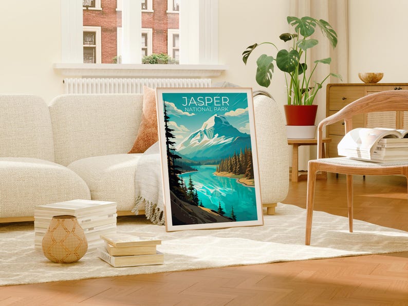 Jasper National Park Poster, Canada Print, Rocky Mountains Wall Art, Jasper Poster, Canada Travel Poster, Home Decor, Birthday Gift
