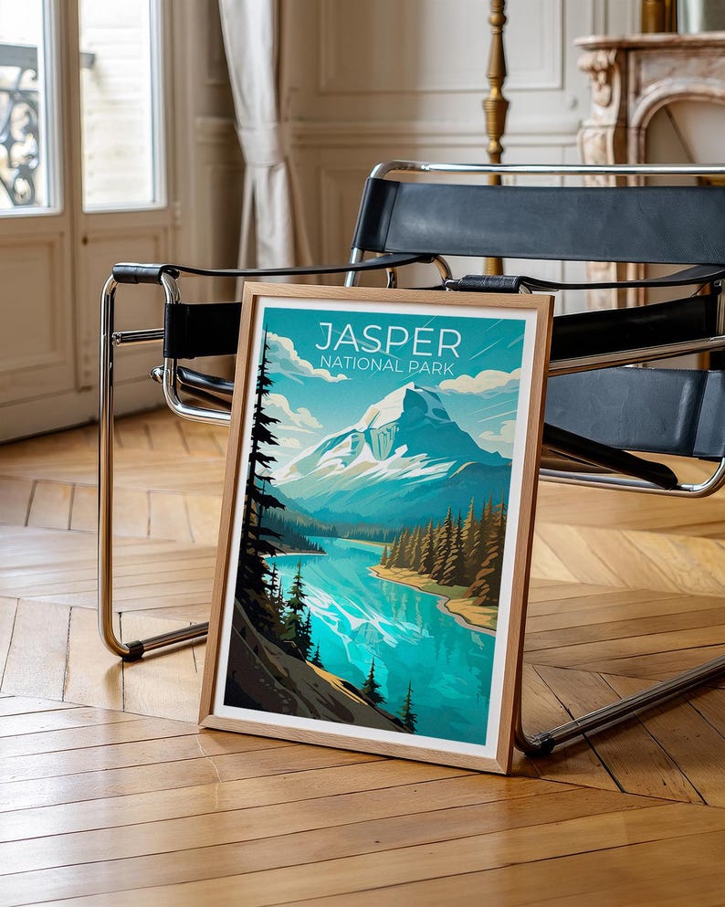 Jasper National Park Poster, Canada Print, Rocky Mountains Wall Art, Jasper Poster, Canada Travel Poster, Home Decor, Birthday Gift