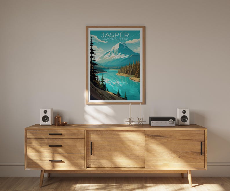 Jasper National Park Poster, Canada Print, Rocky Mountains Wall Art, Jasper Poster, Canada Travel Poster, Home Decor, Birthday Gift