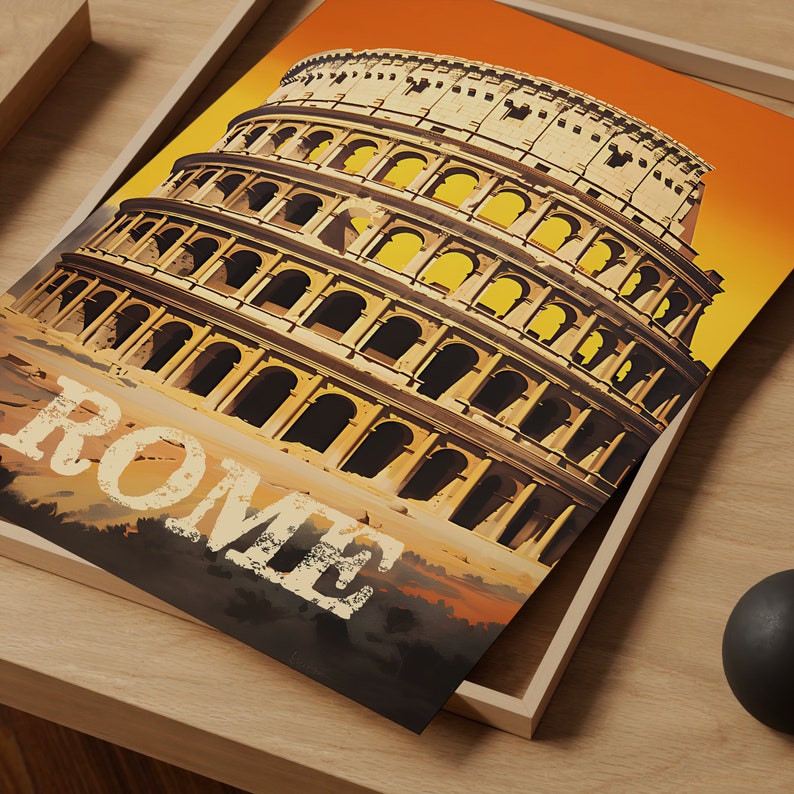 Rome Travel Poster, Italy Wall Art, Italy Print, Rome Poster, Colosseum Poster, Europe poster, Rome Art, Italy Art, Retro Rome poster