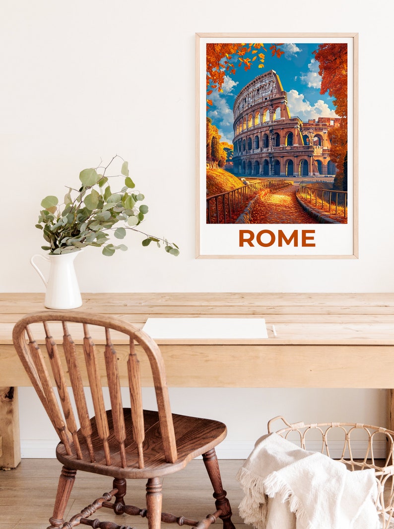 Affiche de voyage du Colisée, Art mural de Rome, Impression de Rome, Affiche du Colisée, Affiche de Rome, Affiche d'Italie, Art du Colisée