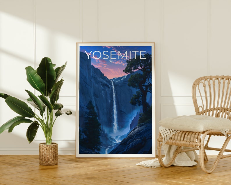 Affiche de voyage Yosemite, Art mural Yosemite, Impression Yosemite, Affiche Yosemite, Art Yosemite