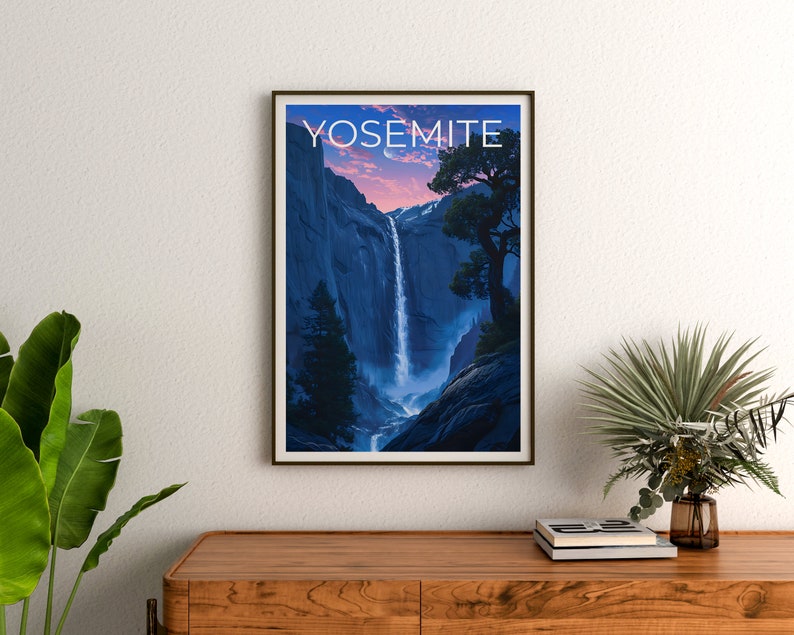 Affiche de voyage Yosemite, Art mural Yosemite, Impression Yosemite, Affiche Yosemite, Art Yosemite