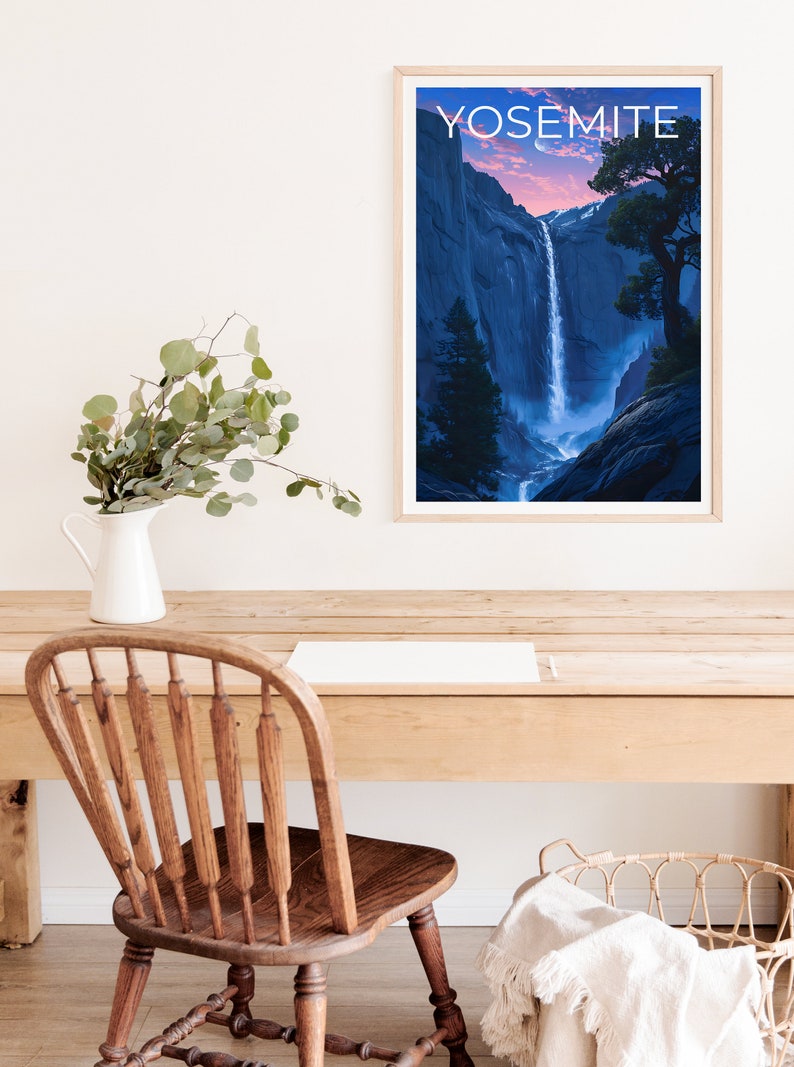 Affiche de voyage Yosemite, Art mural Yosemite, Impression Yosemite, Affiche Yosemite, Art Yosemite