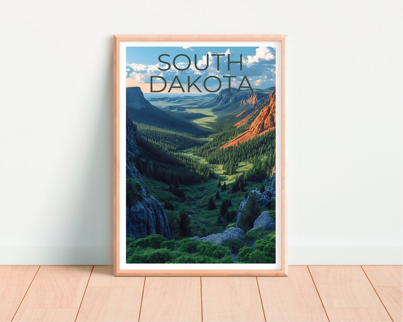 South Dakota Travel Poster, South Dakota Wall Art, South Dakota Print, South Dakota Poster, Forest Poster, South Dakota Art