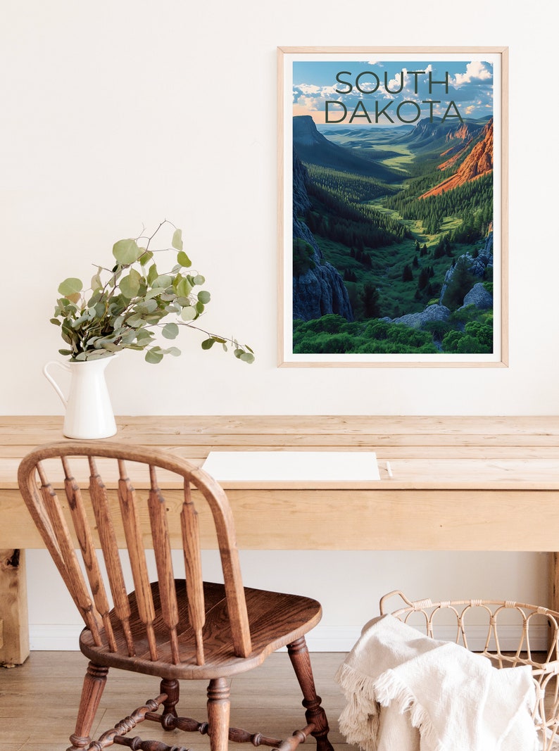 South Dakota Travel Poster, South Dakota Wall Art, South Dakota Print, South Dakota Poster, Forest Poster, South Dakota Art