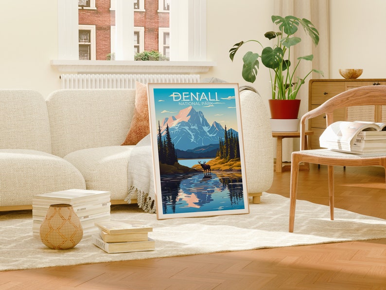 Denali National Park Poster, Denali Art, Alaska Print, Denali Poster, Alaska Art, Alaska Poster, Poster Art, Wall Decor