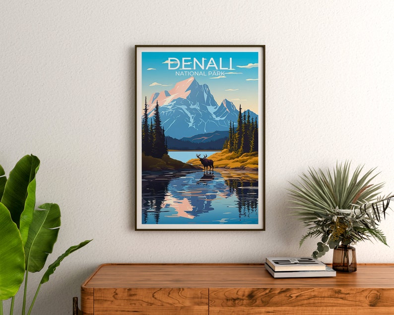 Denali National Park Poster, Denali Art, Alaska Print, Denali Poster, Alaska Art, Alaska Poster, Poster Art, Wall Decor