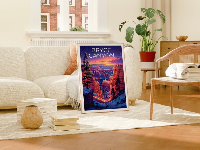 Affiche du parc national de Bryce Canyon, impression de Bryce Canyon, affiche de l'Utah, impression de l'Utah, affiche de voyage de l'Utah, art du canyon, art de Bryce Canyon