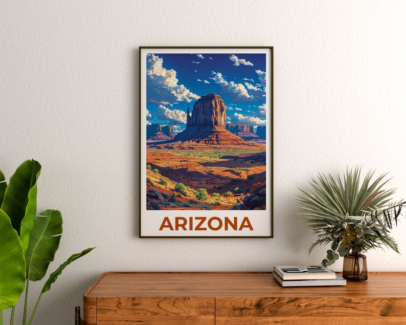 Arizona Travel Poster, Arizona Wall Art, Arizona Print, Arizona Poster, Desert Poster, Nature Poster