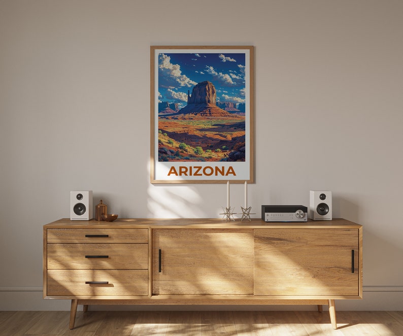Arizona Travel Poster, Arizona Wall Art, Arizona Print, Arizona Poster, Desert Poster, Nature Poster