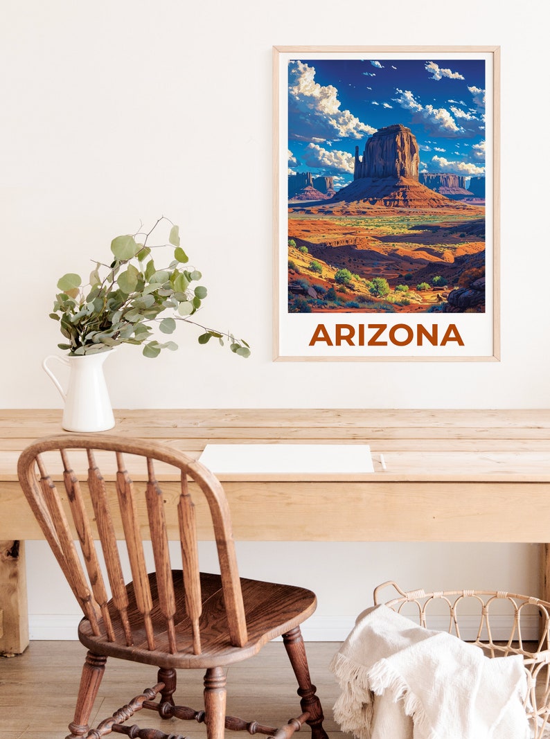Arizona Travel Poster, Arizona Wall Art, Arizona Print, Arizona Poster, Desert Poster, Nature Poster