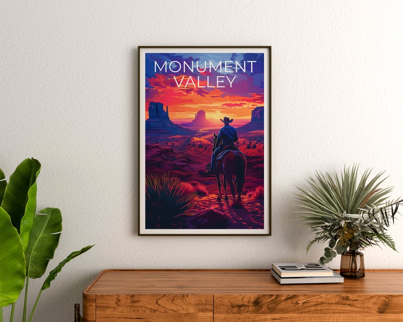 Monument Valley Poster, Monument Valley Print, Arizona Poster, Arizona Print, Monument Valley Travel Poster, Horse Poster, Arizona Art