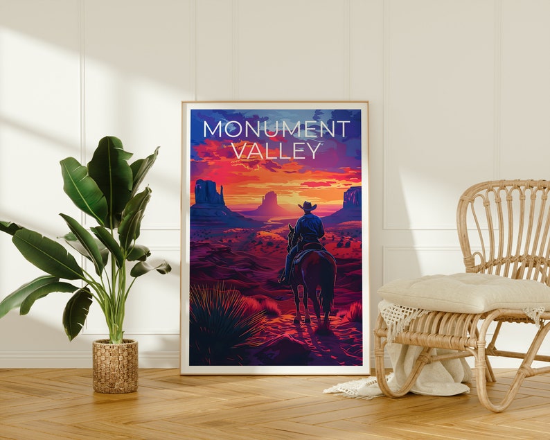 Monument Valley Poster, Monument Valley Print, Arizona Poster, Arizona Print, Monument Valley Travel Poster, Horse Poster, Arizona Art