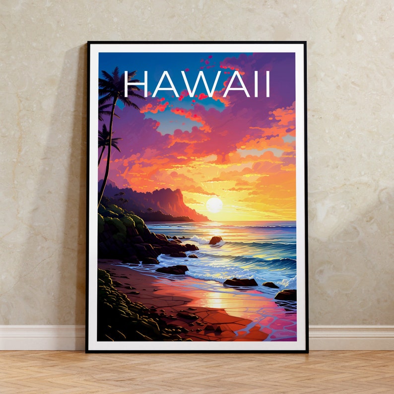 Hawaii Travel Poster, Maui Wall Art, Maui Print, Hawaii Poster, Island Poster, Beach Poster, Hawaii Print