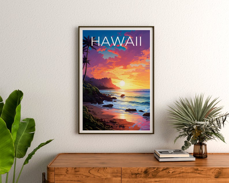 Hawaii Travel Poster, Maui Wall Art, Maui Print, Hawaii Poster, Island Poster, Beach Poster, Hawaii Print