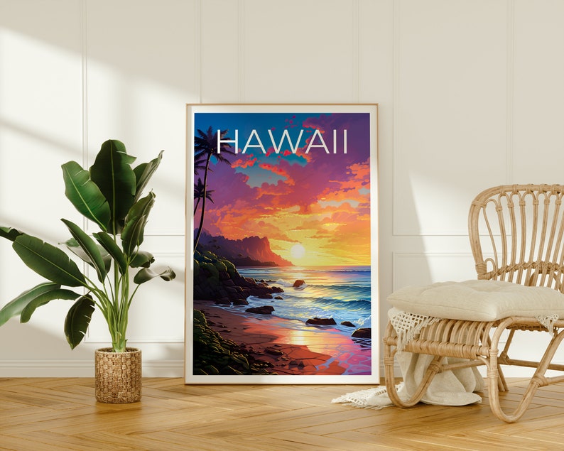 Hawaii Travel Poster, Maui Wall Art, Maui Print, Hawaii Poster, Island Poster, Beach Poster, Hawaii Print