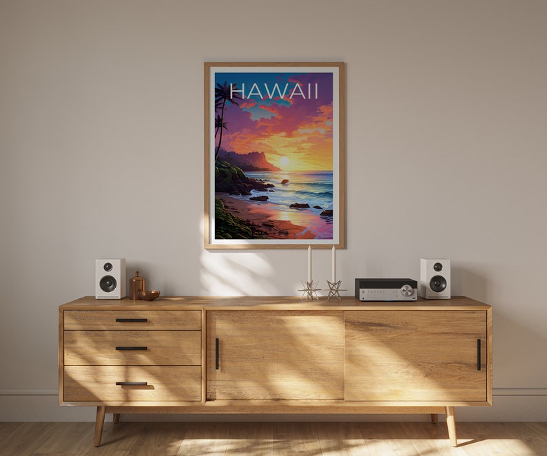 Hawaii Travel Poster, Maui Wall Art, Maui Print, Hawaii Poster, Island Poster, Beach Poster, Hawaii Print