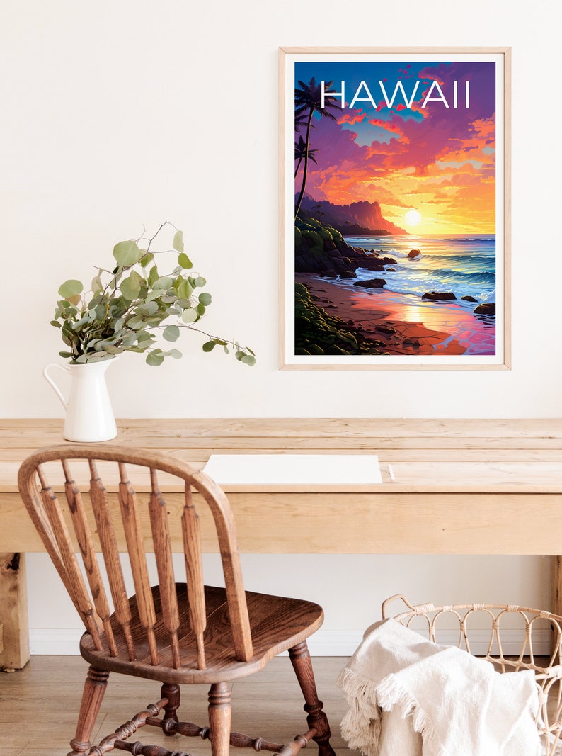 Hawaii Travel Poster, Maui Wall Art, Maui Print, Hawaii Poster, Island Poster, Beach Poster, Hawaii Print