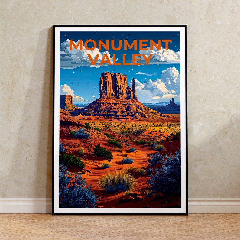 Monument Valley Poster, Monument Valley Print, Arizona Art, Arizona Print, Monument Valley Travel Poster, Arizona Art, Hiking Gift
