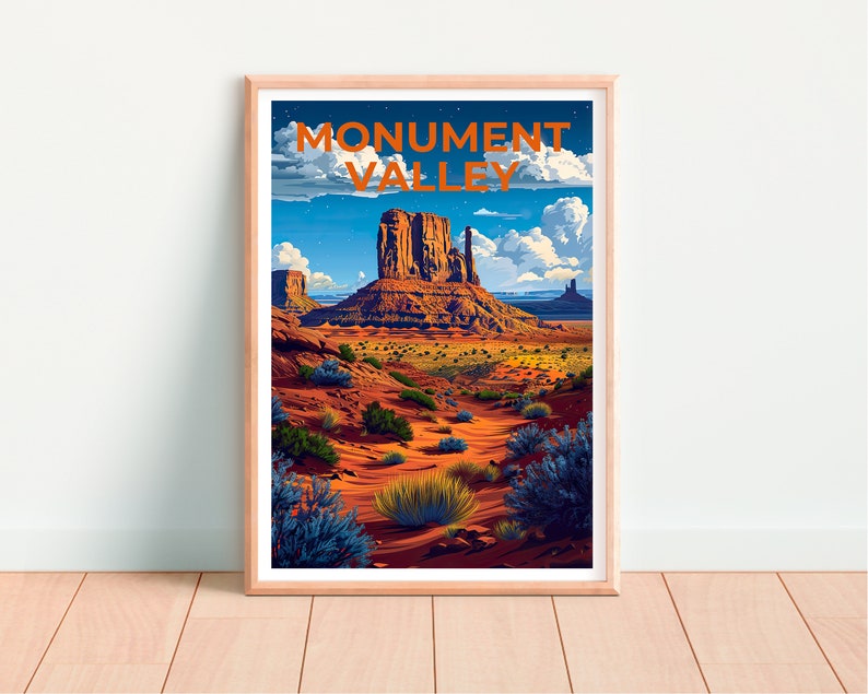 Monument Valley Poster, Monument Valley Print, Arizona Art, Arizona Print, Monument Valley Travel Poster, Arizona Art, Hiking Gift