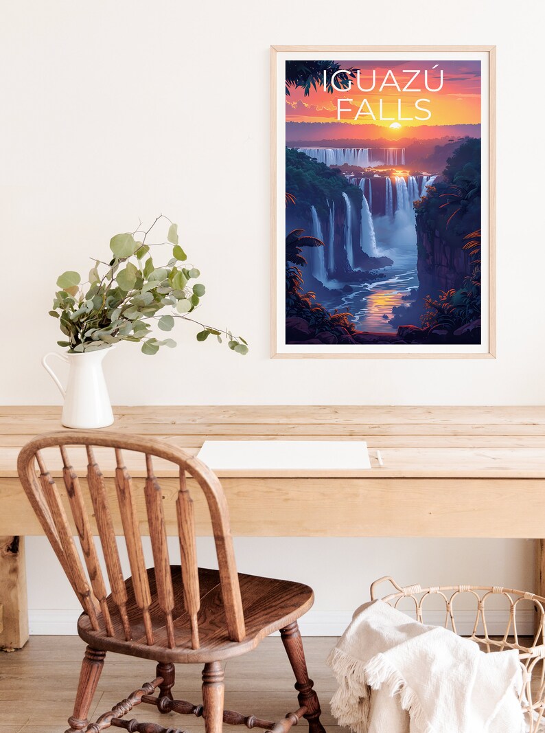 Iguazú Falls Poster, Iguazú Falls Print, Brazil Art, Argentina Print, Iguazú Falls Travel Poster, Iguazu Falls Poster, Waterfall Poster