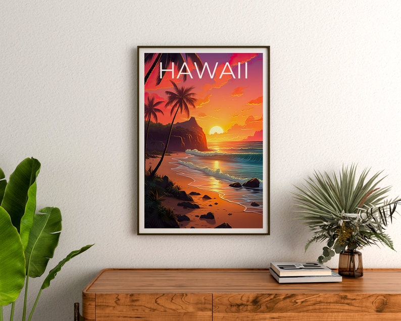 Hawaii Travel Poster, Maui Wall Art, Maui Print, Hawaii Poster, Island Print, Beach Poster, Hawaii Print
