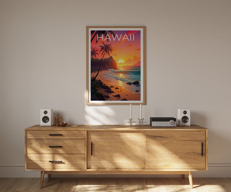 Hawaii Travel Poster, Maui Wall Art, Maui Print, Hawaii Poster, Island Print, Beach Poster, Hawaii Print