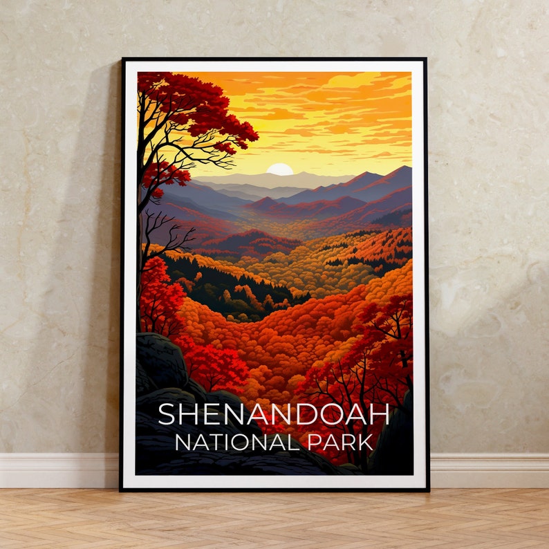 Shenandoah Travel Poster, Virginia Wall Art, Virginia Print, Shenandoah Poster, Virginia Poster, Nature Poster, Shenandoah Art