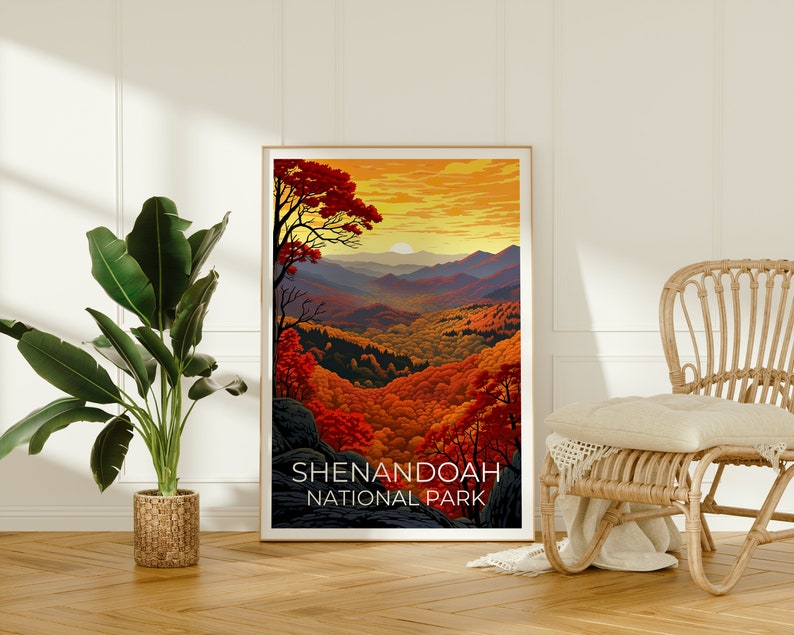 Shenandoah Travel Poster, Virginia Wall Art, Virginia Print, Shenandoah Poster, Virginia Poster, Nature Poster, Shenandoah Art