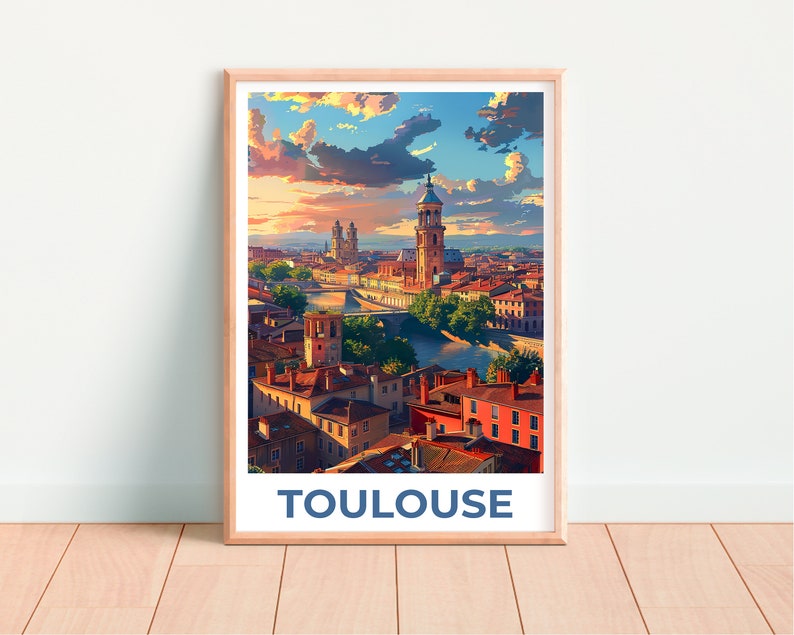 Toulouse Poster, Toulouse Print, France Poster, France Print, Toulouse Travel Poster, Europe Poster, Toulouse Art