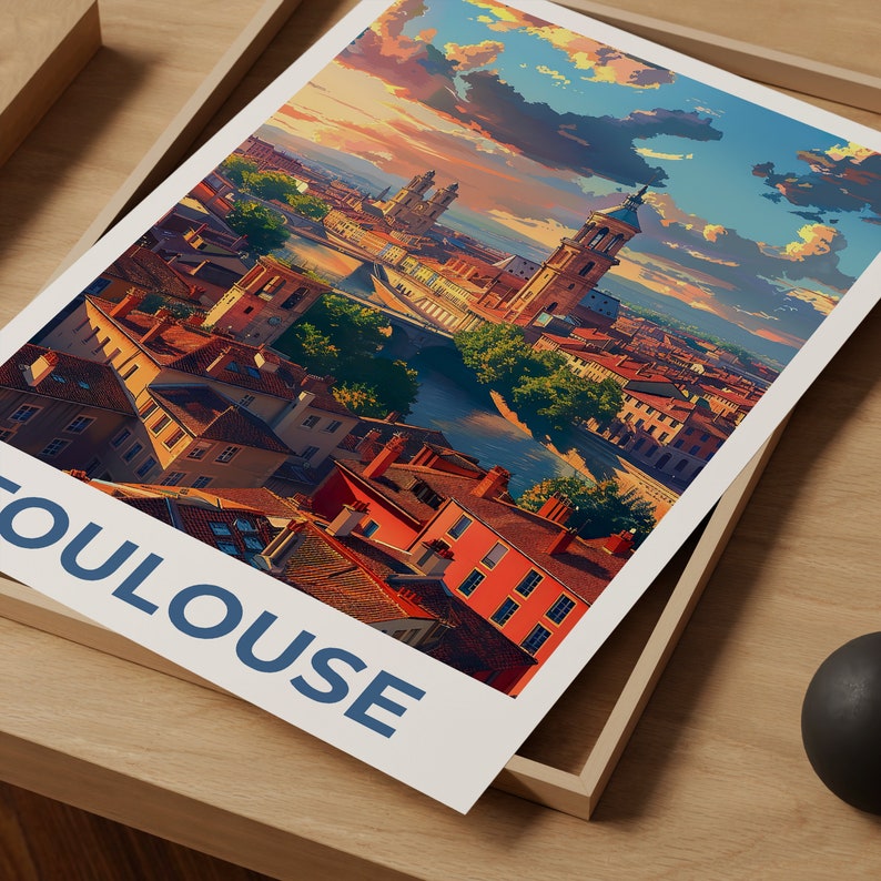 Toulouse Poster, Toulouse Print, France Poster, France Print, Toulouse Travel Poster, Europe Poster, Toulouse Art