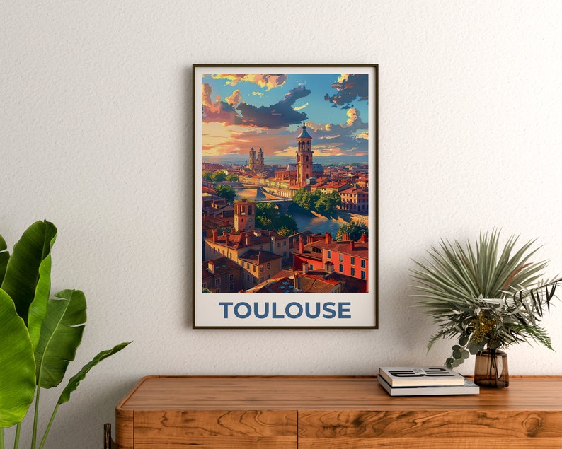 Toulouse Poster, Toulouse Print, France Poster, France Print, Toulouse Travel Poster, Europe Poster, Toulouse Art