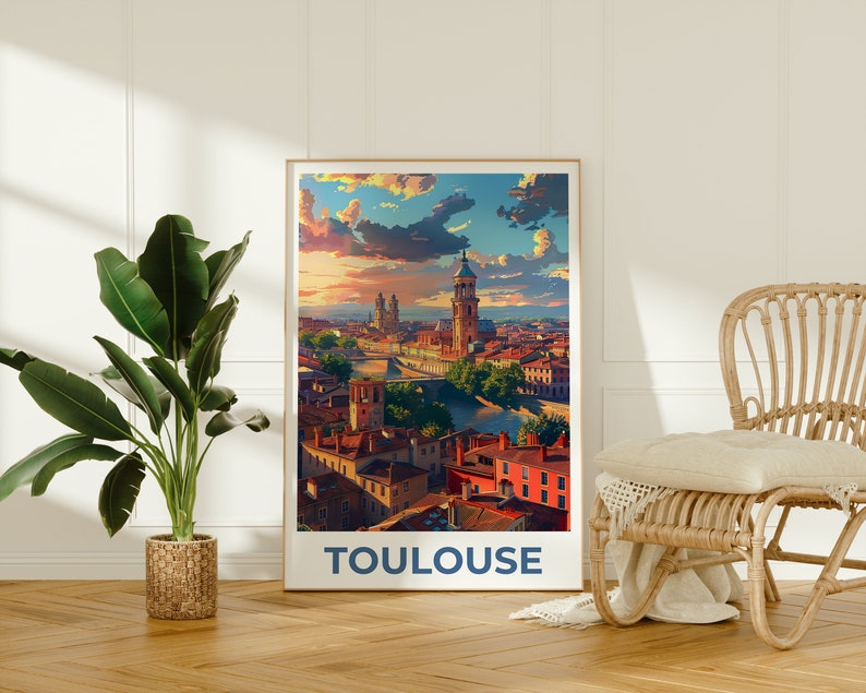 Toulouse Poster, Toulouse Print, France Poster, France Print, Toulouse Travel Poster, Europe Poster, Toulouse Art