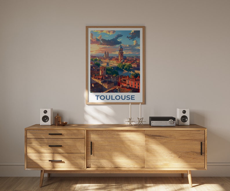 Toulouse Poster, Toulouse Print, France Poster, France Print, Toulouse Travel Poster, Europe Poster, Toulouse Art