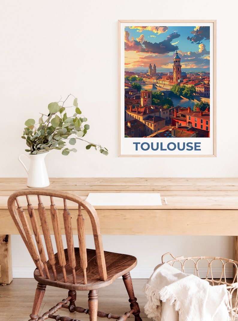Toulouse Poster, Toulouse Print, France Poster, France Print, Toulouse Travel Poster, Europe Poster, Toulouse Art