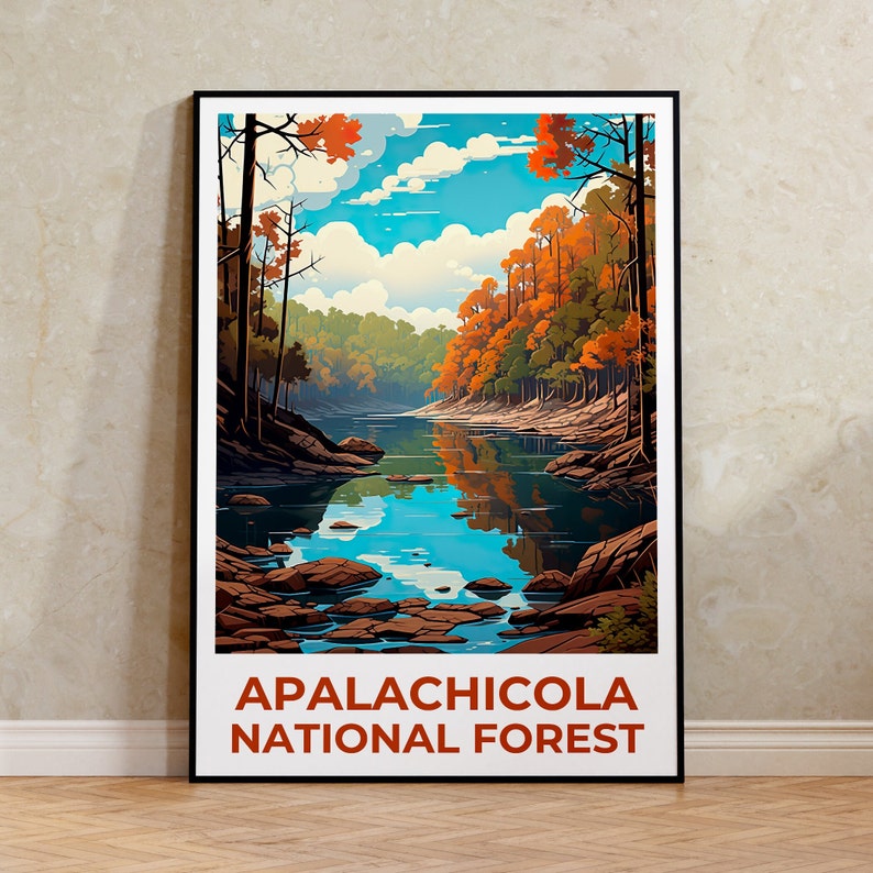 Apalachicola Forest Travel Poster, Florida Wall Art, Florida Print, Apalachicola Forest Poster, Apalachicola Forest Art