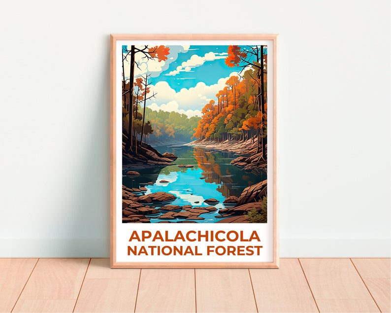 Apalachicola Forest Travel Poster, Florida Wall Art, Florida Print, Apalachicola Forest Poster, Apalachicola Forest Art
