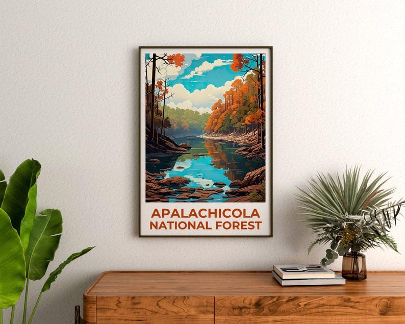 Apalachicola Forest Travel Poster, Florida Wall Art, Florida Print, Apalachicola Forest Poster, Apalachicola Forest Art