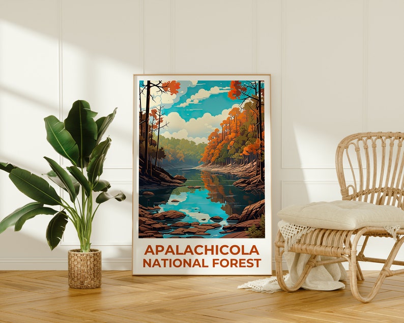 Apalachicola Forest Travel Poster, Florida Wall Art, Florida Print, Apalachicola Forest Poster, Apalachicola Forest Art