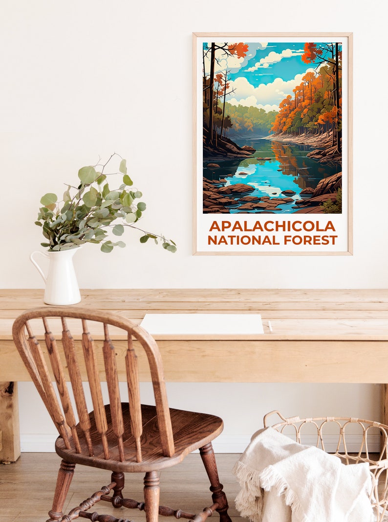 Apalachicola Forest Travel Poster, Florida Wall Art, Florida Print, Apalachicola Forest Poster, Apalachicola Forest Art